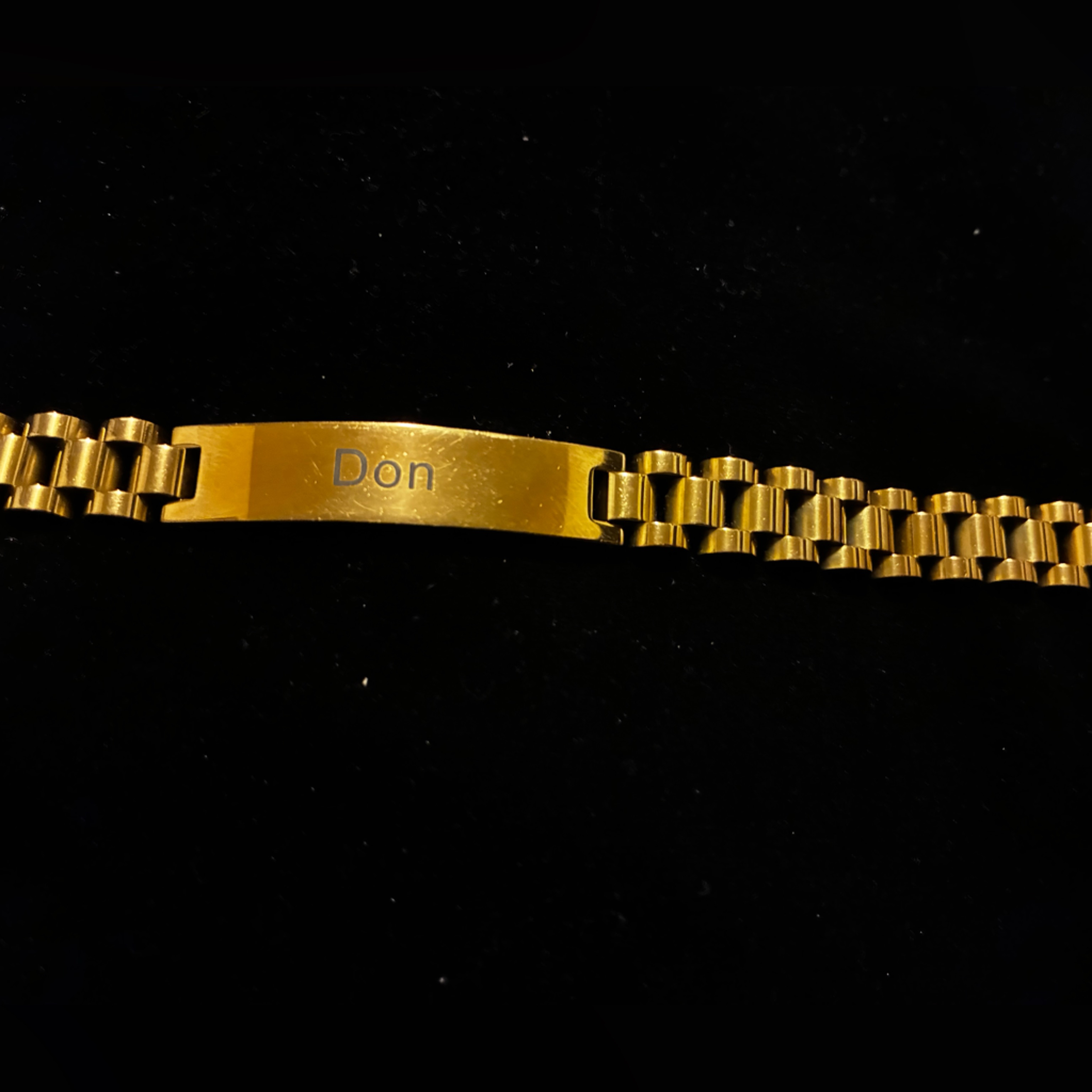 RolexStyle GoldTone Bracelet With Dn Engraving RolexStyle GoldTone Bracelet With Dn Engraving
